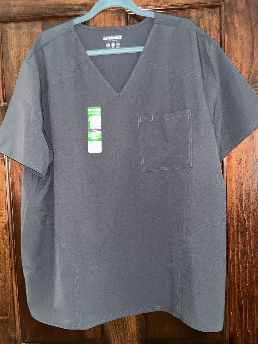 Scrubstar Women V-Neck Scrub Top - Pewter 2XL NWT